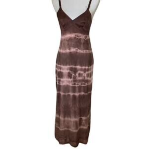 Vintage Brown and Pink Maxi Slip,  Size Medium